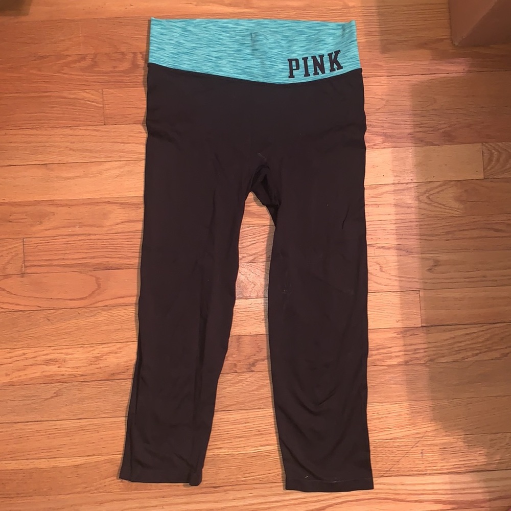 Victoria’s Secret PINK black leggings & teal band